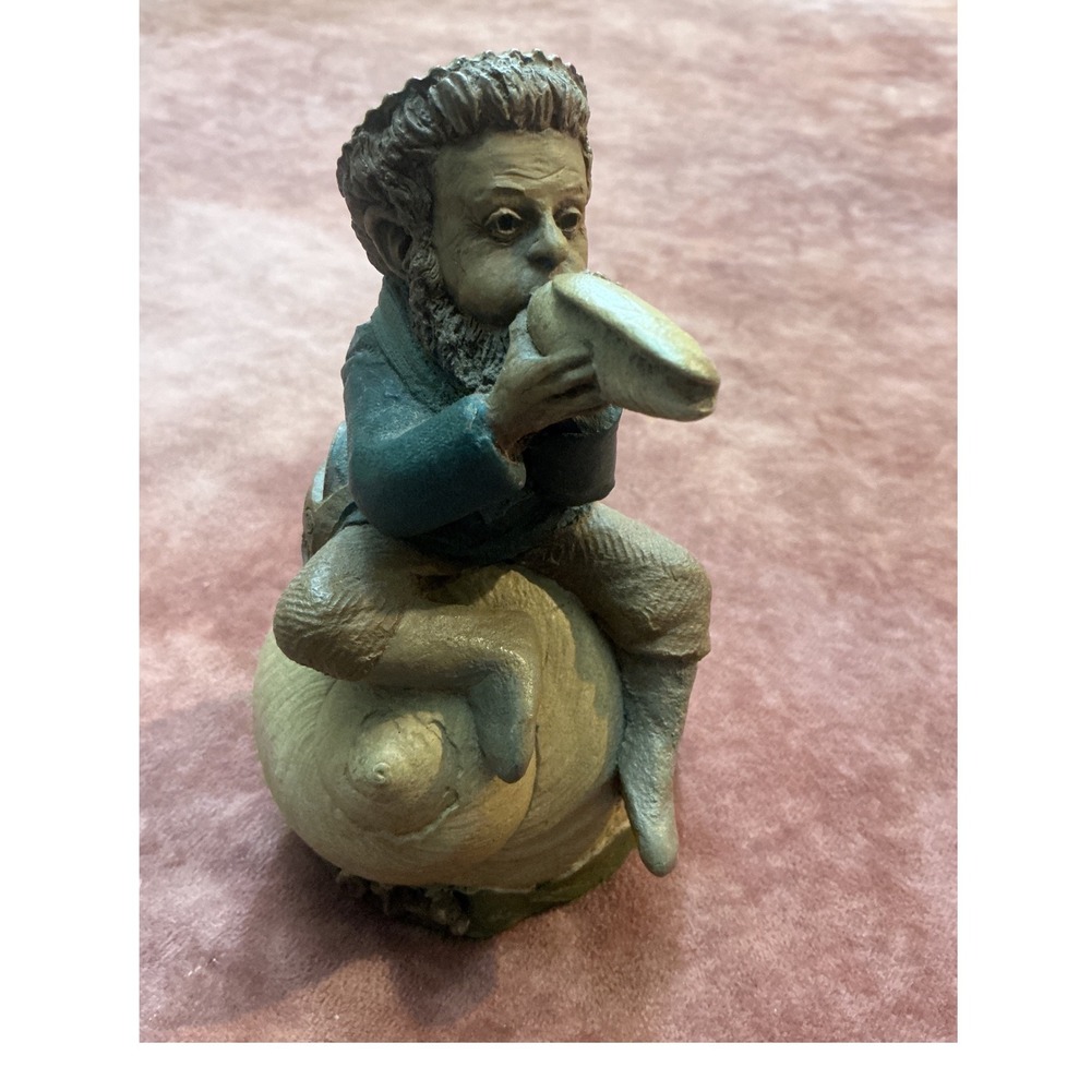 Vintage 1986 Tom Clark Gnome Ivan Snail Shell Figurine Signed Resin Sculpture